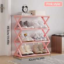 1pc 4-Storey Bookshelves Or Shoe Cabinets For Entrances, Corridors, Bedrooms And Dormitories, A Variety Of Colors To Choose From, Can Be Used As Bookshelf, Shoe Rack,Easy To Assemble, Sturdy And Durable,Foldable Shoe Rack, Thickened Plastic Material Saves Space, Adjustable 4-Layer Foldable Shoe Storage,