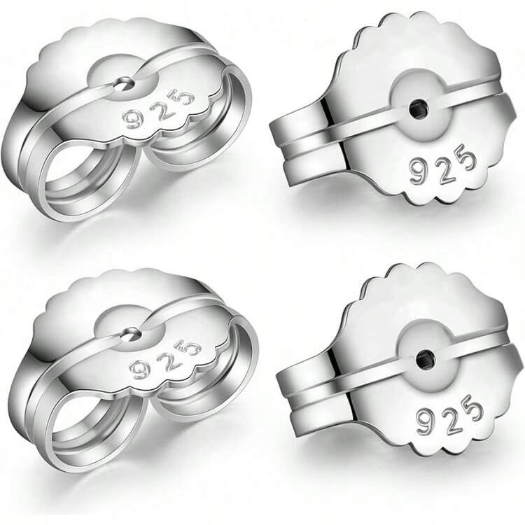 Earring Backs - Locking Safety Lifter Secure Hypoallergenic Silver Magic Earring Backs Replacement For Stud - I-earring Back-silver - View 1