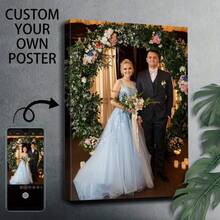 1幅定制帆布墙画 - 个性化照片海报，适用于客厅、卧室、厨房装饰 - 送给朋友、家人和情侣的完美礼物 - 非常适合生日、宠物、节日和圣诞节装饰（不含画框） - 彩色 - 查看 3