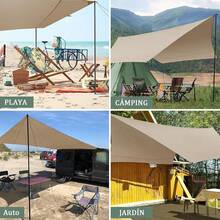 Lona para hamaca (300 x 300 cm),lona para acampar,mochila multifuncional para acampar al aire libre,,fácil de instalar,tela Oxford encriptada impermeable 210D,elementos esenciales para equipos al aire - 1 - Ver 1