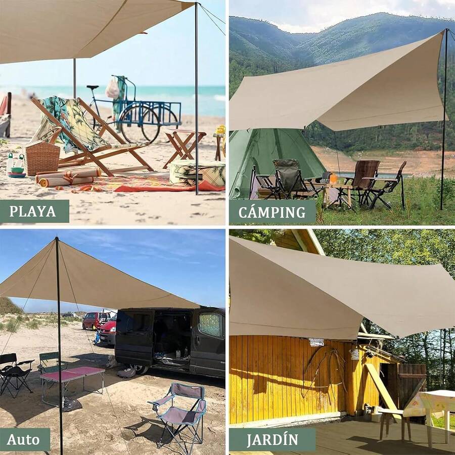 Lona para hamaca (300 x 300 cm),lona para acampar,mochila multifuncional para acampar al aire libre,,fácil de instalar,tela Oxford encriptada impermeable 210D,elementos esenciales para equipos al aire - 1 - Ver 1