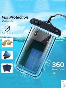 1/2/3/5件装防水袋 通用防水手机袋 气囊防水手机袋 游泳水下防水手机套 沙滩手机干袋 智能手机运动包 运动包 假日旅行度假夏季游泳包 假日钱包 户外运动泳池运动健身锻炼旅行包 男女通用旅行必备耐用沙滩游泳包