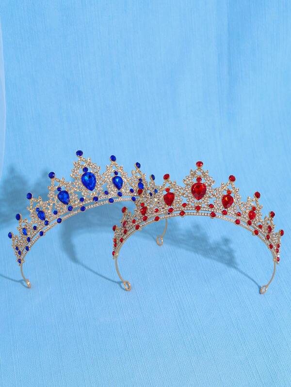 1pc Elegant Rhinestone Baroque Style Crown, Wedding Headpiece, Graceful Crown Accessory For Women's Ball, Party, And Event Attire