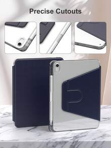 这款旋转保护套兼容 iPad 第 5/6/7/8/9/10/11 代、iPad Mini 第 6/7 代、iPad Air 第 1/2/3/4/5 代、11 英寸 (M2)/11 英寸 (M3)/13 英寸 (M2)/13 英寸 (M3) 以及 iPad Pro 12.9 英寸（第 3/4/5/6 代）。它配备集成式 Apple Pencil 收纳槽、360 度旋转保护支架、透明背板，并支持自动唤醒/睡眠功能。颜色为亚克力透明蓝。 - 藏蓝色 - 查看 7