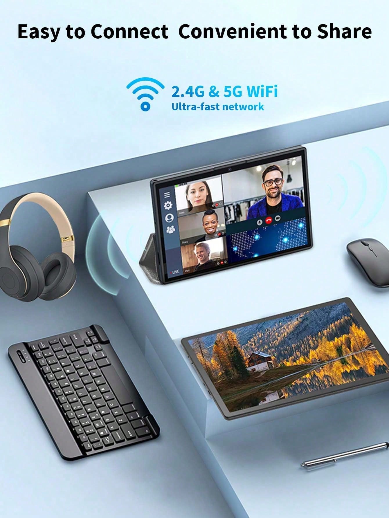 جهاز لوحي ريلندو أندرويد 15 – تابلت 2 في 1 مع كيبو...