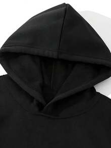 Otoño invierno caliente hoodie hombre casual patrón estampado manga larga sudadera con capucha hombre top - Negro - Ver 4