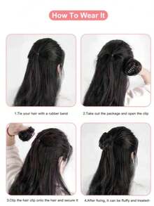 4ft Claw Hair Clip, Made Of High-Temperature Silk, Fluffy And Natural, Can Create Casual Hairstyles, Suitable For Women In Autumn, Elegant Hair Accessory For Winter Holiday Outfits - Multicolor - View 9