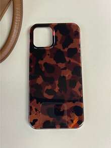 Vintage Black Brown Tortoiseshell Foil Texture Phone Case Compatible With IPhone 16 Pro Max, Apple 15, Soft Cover For 14 New, 12 Pro, 13 Pro Max, Anti-Fall Protective Cover For Women. The Color May Vary Slightly Under Different Display Angles. Waterproof Shockproof Scratch Resistant