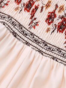 女士优雅印花收腰喇叭连衣裙搭配针织开衫套装，情人节穿搭，约会之夜两件套，春季款 - 亮橙色 - 查看 7