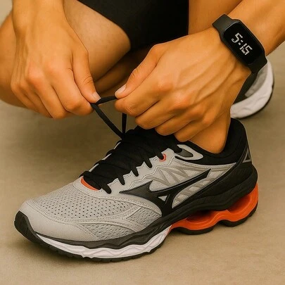 Tênis Masculino Esportivo Wave Creation 20 Molas Corrida Academia Pro Várias Cores + Relófio Digital de Brinde