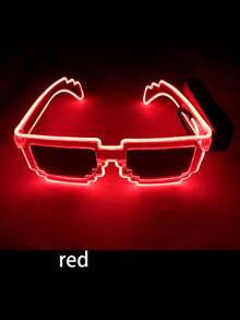 1 Pair Wireless Mosaic LED Luminous Glasses, Modern Neon Design, Unisex Novelty Accessory, Battery Powered (Batteries Not Included), Suitable For Bars, Nightclubs, Festivals, Parties And Clubs, Perfect For Night Life Enthusiasts! - Nhiều màu - Xem 18
