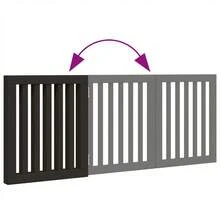 vidaXL 3-Tlg. Hundetor Faltbar Schwarz 150 Cm Pappelholz - nero - Visualizzare 7