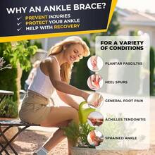 Ankle Support Brace - Breathable - Men, Women, Right Or Left Gray, Size XS, 1 Unit - X-Nhỏ (Gói 1) + Xám - Xem 2