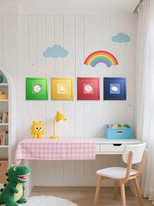 1个/3个彩虹系列彩色卡纸相框，尺寸分别为6英寸、7英寸、8英寸、10英寸、12英寸，适合装饰画廊墙或客厅墙面，可用作情人节或教师节礼物，不含相纸，也可用于生日、毕业典礼等场合。 - 彩色 - 查看 6