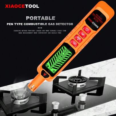 Rilevatore di gas XIAOCTOOL XC11A, rilevatore di perdite di gas combustibili senza fiamma 50-1000PPM, dotato di allarme acustico, sensore a semiconduttore per il gas, schermo LCD retroilluminato, alimentazione a batteria, in resina ABS, tensione di esercizio ≤ 36V, precisione di misurazione 0,1