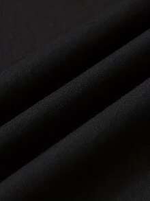 Camiseta de manga corta para hombre de verano, 100% poliéster, estilo versátil, ajuste amplio, peso 180 gramos, 1 pieza - Negro - Ver 4