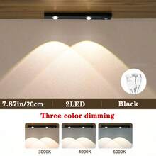 1pc/set Ultra-thin Usb Rechargeable 3 Light Colors Led Sensor Cat Eye Hill Lamp, Available In 7.87in / 11.8in / 15.75in / 19.7in - Black - View 12