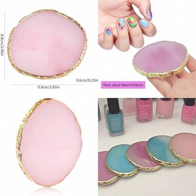 Resin Nail Art Palette Gel Nail Polish Mixing Palettes Makeup Color Pallet Nail Display Board For Makeup Nail Art Light Pink