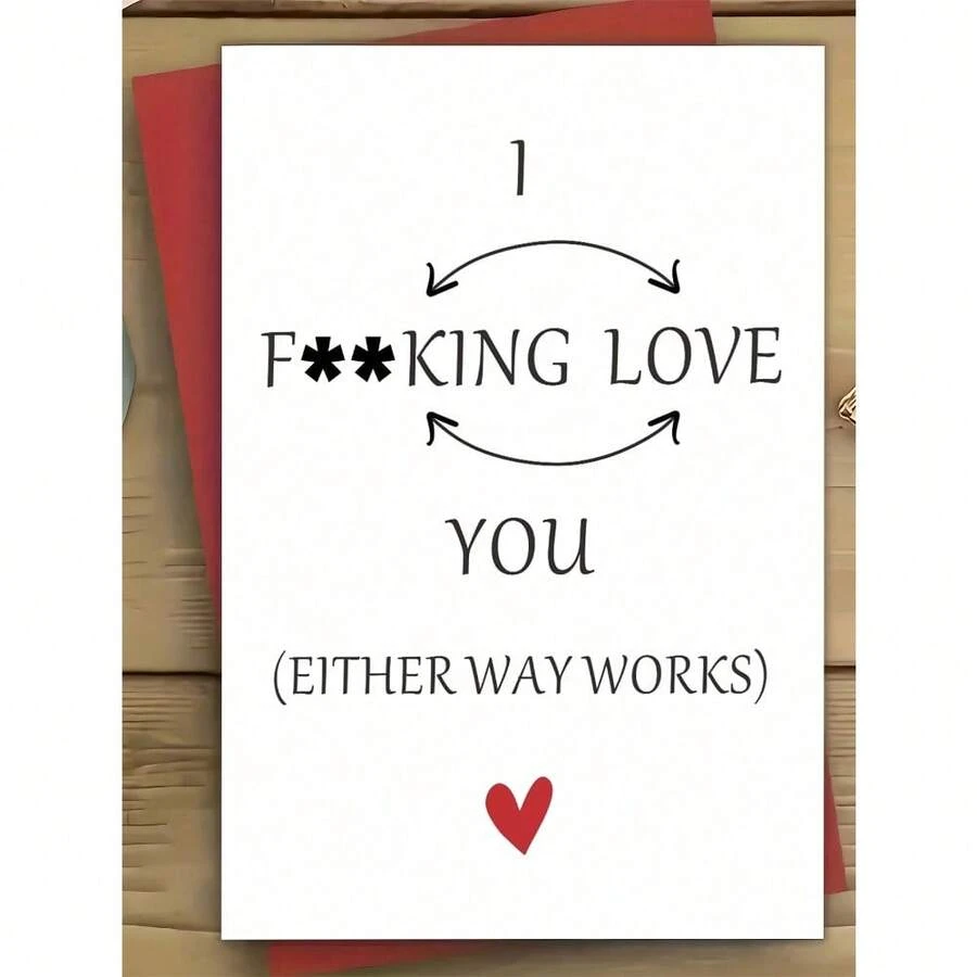 1 Set Hilarious Valentine Card For Friends With Humorous Design Perfect Gift For Men Women Sisters Husbands Perfect For Valentine Card Gift Card Greeting Card Thank You Card Birthday Card Christmas Card New Year Celebration With Envelope - Nhiều màu - Xem 1