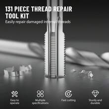Huini 131pc Thread Repair Kit HSS Drill Helicoil Metric Set - M5 M6 M8 M10 M12 - M5 M6 M8 M10 M12 - View 7