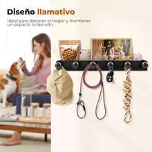 EstiloNOVANGUA Portal Llaves De Metal De Muro, Colgador Llaves, Estante Pared Multifuncional Con 6 Ganchos, Soporte Llaves Entrada, Organizador De Cocina Para Muro AutoadhesivoVersióN Mejorada - 1 - Ver 9