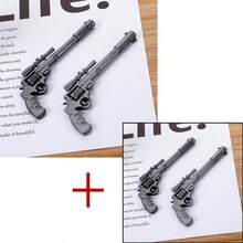 2pcs/Set Revolver Pistol Shaped Ballpoint Pens Blue Ink Signature Pen Stationery For Students Back To School - Blue - View 6