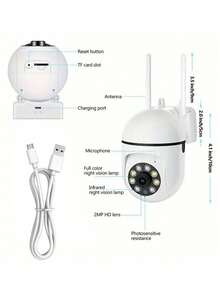 1pc/2pcs/4pcs WiFi Security Camera With 355° Two-Way Audio And Night Vision, Remote Control, Suitable For Indoor And Outdoor Use, View Anytime Via App, Great Gift For Christmas, Thanksgiving And Other Holidays - Multicolor - View 12