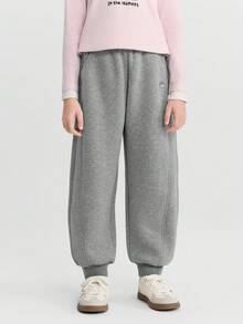 Balabala Pantalones de felpa para niñas preadolescentes NaiPuPu, cálidos y acogedores para el invierno 2025 - gris medio - Ver 1
