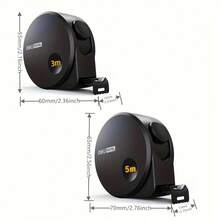 1 pieza Cinta métrica de acero al carbono premium - 3 y 5 metros, herramienta de mano multifuncional portátil para carpintería y uso diario