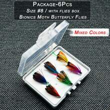 3Pcs/6Pcs/Box Fishing Lure Butter Fly Insects Baits Fly Fishing Flies Salmon Trout Lure Floating Artificial Insect Dry Flies Fishing Lure - Multicolor - View 11
