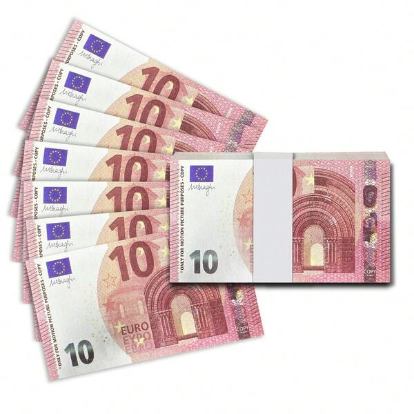 20pcs 3*1.6cm Mini Size 100€ Prop Paper, 100pcs Normal Size 10€/20€ Prop Paper,1 Pack Of 100pcs 5 Euro/50 Euro Banknotes Multi-Denomination Euro Prop Paper, Multi-Functional Euro Prop Paper, Suitable For Party Decoration Props Paper,Holiday Commemoration, Collection Display, Birthday Holiday Party, Show Your Wealth