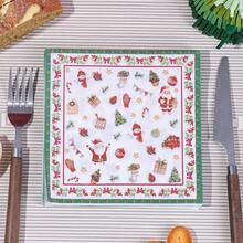 20/40/60 unidades, Guardanapos de Natal de 2 Camadas, Guardanapos de Papel para Coquetel de Inverno, 33 x 33 cm, Árvore de Natal Vermelha e Verde, Toalha de Mão Descartável para Decoração de Mesa de Natal e Artigos para Festas, Decorações de Natal de Inverno. - Multicolorido - Ver 1
