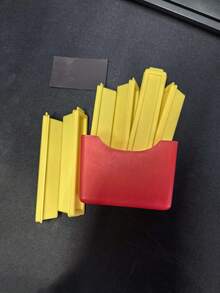 1个薯条冰格模具，带冰箱磁铁的冰格，冰棍机磁条，自制DIY薯条酸奶水果冰格 - 彩色 - 查看 3