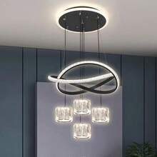 4-Head Crystal Luxury Modern LED Dining Room Pendant Light, Suitable For Dining Table, Bedroom, Living Room, Corridor - Multicolor - View 6
