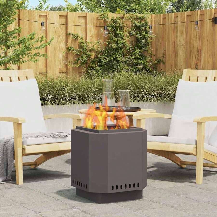 vidaXL Feuerstelle Schwarz 48 X 48 X 51 Cm Stahl - Black - View 1