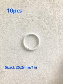 10pcs Spring O-Ring Alloy Buckle Portable Hook Clip Key Ring DIY Accessory For Keychains Bags Wallets Handbags And Pet Leashes School Supplies - Silver - View 17