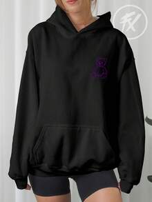 Bear Sweatshirt Be Yourself Be Yourself Humor Bear  3160 - Black - View 6