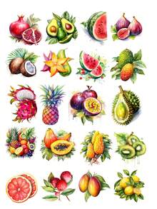 20张/套 DIY热带水果/乡村厨房家居烹饪文具贴纸套装，带有可爱的花卉图案，适用于日记、装饰、相册、手机剪贴簿等。 - 彩色 - 查看 11