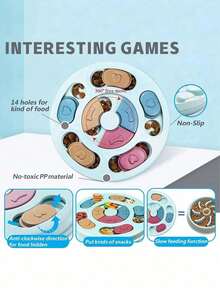 1pc Dog Puzzle Toys Slow Feeder, Interactive IQ-Enhancing Food Dispenser, Non-Slip Slow Eating Bowl, Cat And Dog Food Game, Durable And Easy To Clean, Anti-Choking Function, Slow Feed Treat Dispenser, Suitable For Small To Large Dog Breeds For Intelligence Training.