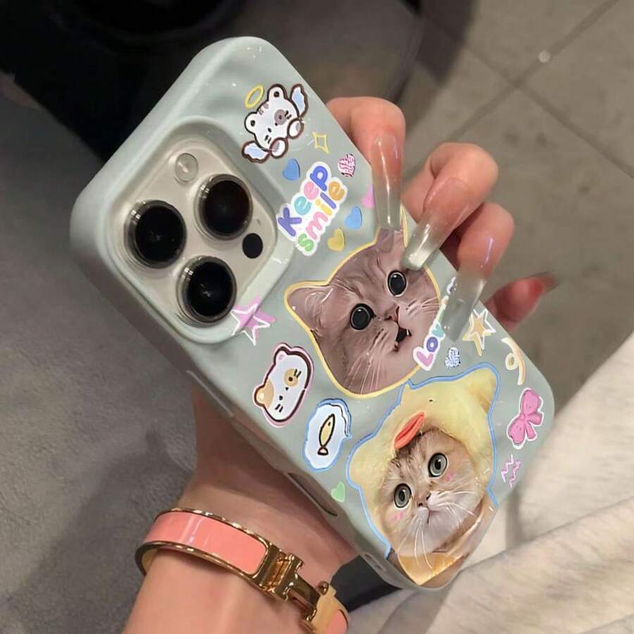 Teléfono Cute Sweetheart 16 Pro Phone 15 Suave 11 A prueba de golpes 12 Patrón de meteorito 14 Mujer 13 - azul claro - Ver 1