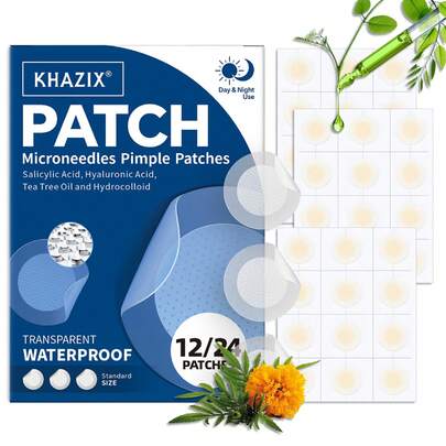 24/12 pezzi Cerotti per imperfezioni, cicatrici, acne, in materiale idrocolloidale con olio di tea tree e essenza premium, confortevoli, traspiranti, delicati e non irritanti