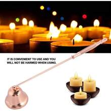 Candle Snuffer - Acero Inoxidable Polido, Diseño Moderno en Forma de Campana, Largo para Extinción Segura de Velas, Accesorio de Vela de Lujo (Oro Rosa) - 1 - Ver 4