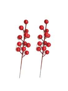 12 件人造松枝配红色浆果，节日圣诞树礼物装饰：人造绿色松针配红色浆果，非常适合 DIY、家庭节日装饰，适合圣诞节、万圣节、感恩节和复活节，桌面塑料绿植适合季节性秋季、冬季和节日布置 - 彩色 - 查看 14