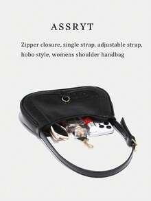 [US-Based Shipping]1pc Retro Minimalist Hook Decor Adjustable Shoulder Strap Crescent Shape Bag, Suitable For Date, Outing, Party,Buckle Decor, Simple Style Women's Shoulder Bag, Tote Bag,Niche Design High-End Versatile Bag, Retro Light Luxury Style College Student Class Commuting Bag, Suitable For Sending Friends Shopping, Dating, Business Trips, And Business Use,Women's Fall Outfits, Cute Pendant Decor,Underarm Bag, Suitable For Multiple Occasions,Women's Fall Clothing Winter Clothing Christmas Halloween Gift Pumpkin Skeleton Fall Spider Autumn Velvet Furry Party Fuzzy Plush,Purse Purses Black Purse Bags Purses And Bags Women Bags For Women Red Purse Carteras Para Mujer Brown Purse Y2k Pink Purse Crossbody Bags For Women Cheetah Print Wallet Fall Clothes For Women Bolsos Para Mujer Leopard Print Burgundy Purse Shoes Tote Bags For Women Handbags For Women Black Bag Purses For Women Brown Bag - màu đen - Xem 10