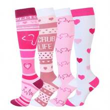 4 Pairs Non-Slip Compression Socks|High Support For Travel/Sports|Holiday Gifts Unisex - Multicolor - View 7