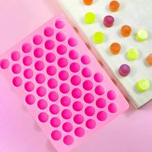 2个圆形糖果模具，不粘55孔圆柱形巧克力盖饼干硅胶模具，适用于糖果、迷你蛋糕、果冻烘焙、软糖制作等。 - 粉色 - 查看 5