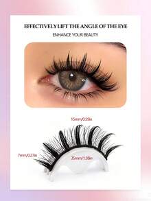 Asiteo 7 Pairs Cartoon Style False Eyelashes, Natural & Lengthening False Lashes, Anime Style Thin Strip Fake Lashes With Pointed Ends, Suitable For Daily Makeup, Cosplay, Party And Reusable - Spiky Manga Lashes - View 3