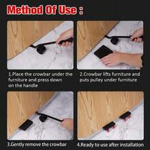 1 Set Heavy Duty Metal Furniture Lifter And Mover - 880 Lbs Capacity, Easy Glide Cart With 360° Swivel Wheels, For Sofa, Appliances Etc - No Electricity Needed - Great For Homeowners And Movers, Furniture Sliders - A Set Of Moving Equipment - View 6