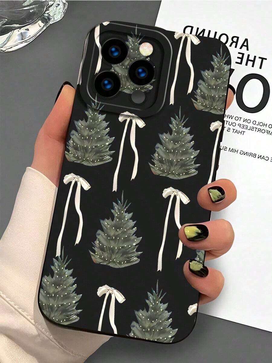 Funda navideña para phone 17 Pro Max con diseño de árbol de Navidad. Compatible con phone 17, 16, 15, 14, 13, 12, 11, Pro Plus y 25/24/23/22/ULTRA/PLUS/FE. Resistente y con una textura refinada. Esta es una funda para teléfono hecha a medida, con un diseño moderno y elegante. - Multicolor - Ver 1