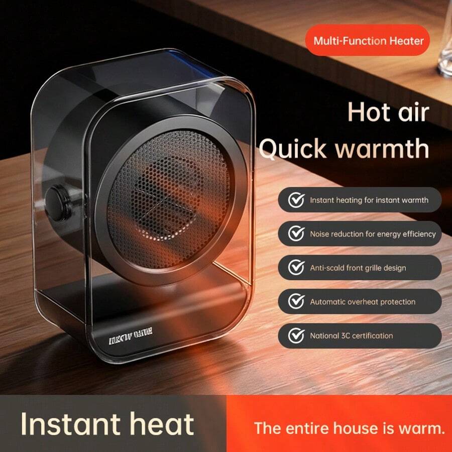 Novo Aquecedor Elétrico LKS-510, Aquecedor Portátil de Alta Potência de 500W para Casa, Quarto, Sala de Estar, Dormitório, Aquecimento Rápido, Aquece as Mãos e os Pés - Entrada do tipo CE C (220-240V) - Visão 1